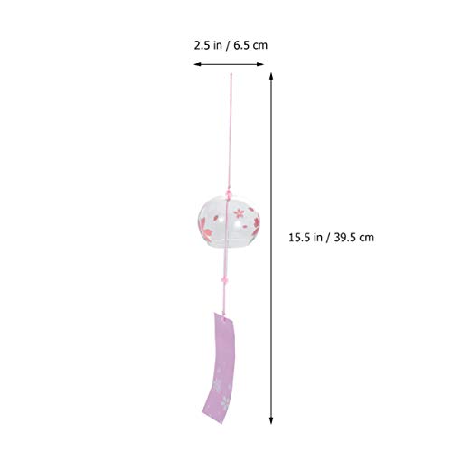 Garneck Campanas de viento de Furina japonesa, campanas de cristal, regalo de cumpleaños, dormitorio, oficina, decoración para la casa al aire libre, colgante 2 unidades