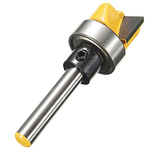 Gasea 1/4 de Mango Herramienta Para Trabajar la Madera Fresa de Corte, Broca de Limpieza Inferior Broca Para Trabajo en Madera Cortador CNC Máquina de Talla Herramienta de Corte- Amarillo