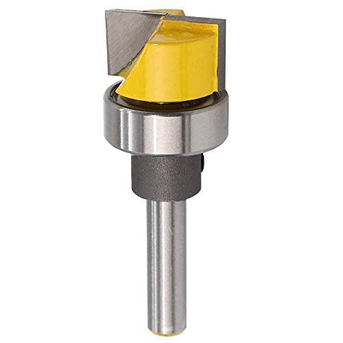 Gasea 1/4 de Mango Herramienta Para Trabajar la Madera Fresa de Corte, Broca de Limpieza Inferior Broca Para Trabajo en Madera Cortador CNC Máquina de Talla Herramienta de Corte- Amarillo