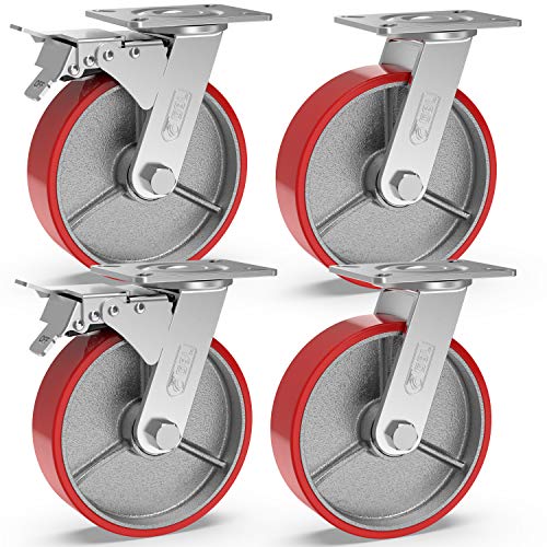 GBL - 4 Ruedas para Muebles 1280KG | 150mm Grande Ruedas Giratorias, Rueda Pivotantes, Ruedas Con Freno Industrial Con Placa de Montaje Tareas Pesadas
