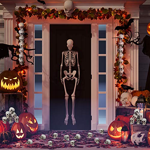 Gejoy Calaveras de Halloween Cabeza de Esqueleto Humano Cabeza de Calavera Calaveras de Esqueleto Realistas para la Decoración de la Mesa de Halloween (10, Mini)