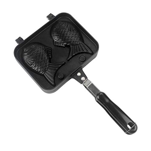 Gelentea Taiyaki - Molde para tartas con forma de pez, molde de aleación de aluminio de 2 lados