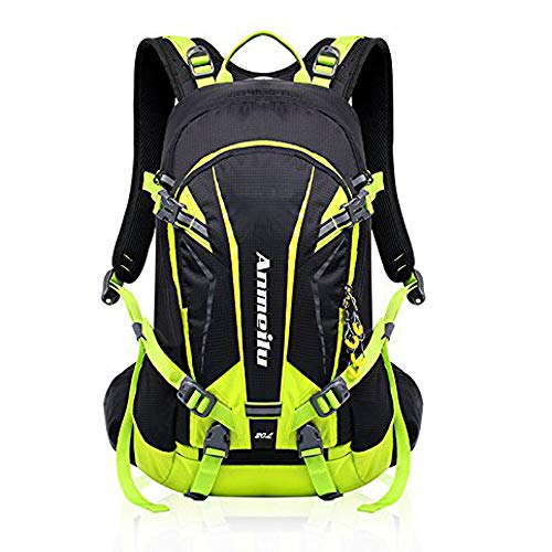 GemCoo Mochila Ciclismo Bicicleta 18L Impermeable Hidratación de Agua Respirable Impermeable Ultraligero con Cubierta de Lluvia (Verde)