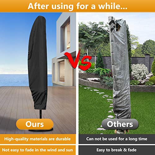 GEMITTO Housse de Protection parasols en 420D Oxford Imperméable Résistant à UV Intempéries avec Sac de Rangement 3M, Housse de Protection pour Parasol 280 x 81/30/45cm
