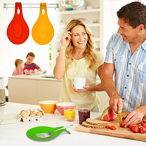 Generic Kitchen Silicone Big Spoon Rest for Kitchen Utensils Orange by Generic