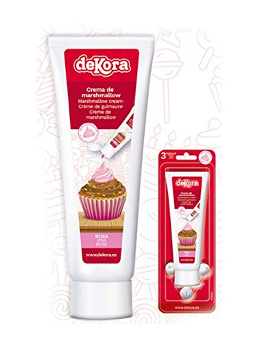 Generique - Crema de malvavisco para decoración de Pasteles. Rosa, 120 g