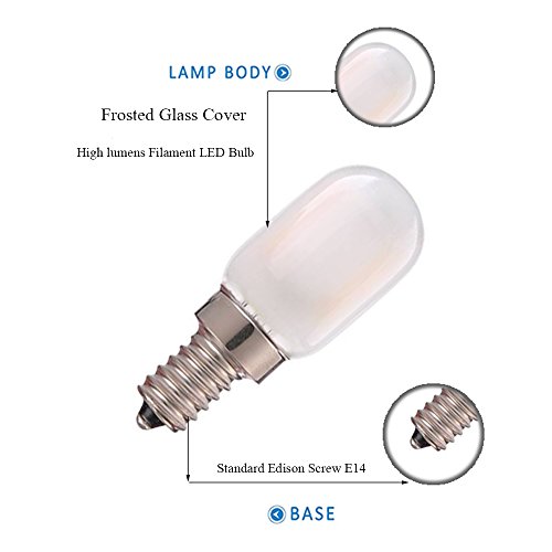 Genixgreen Bombilla de candelabro de filamentos LED 1W T22 E14 Lámpara de candelabro de base Bombilla de noche tubular vintage Blanco cálido 2700K, 10W Equivalente,Non-Dimmable (5 pack)