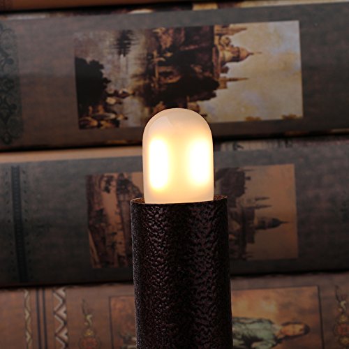 Genixgreen Bombilla de candelabro de filamentos LED 1W T22 E14 Lámpara de candelabro de base Bombilla de noche tubular vintage Blanco cálido 2700K, 10W Equivalente,Non-Dimmable (5 pack)