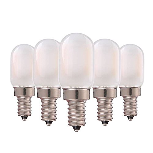 Genixgreen Bombilla de candelabro de filamentos LED 1W T22 E14 Lámpara de candelabro de base Bombilla de noche tubular vintage Blanco cálido 2700K, 10W Equivalente,Non-Dimmable (5 pack)