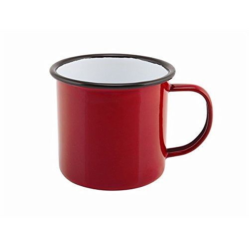 Genware NEV-50018RED - Taza de esmalte roja, 36 cl.