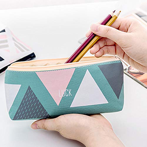Geométricas letras inglesas impresas lienzo lápiz bolsa tenedor, papelería almacenamiento bolsa caso