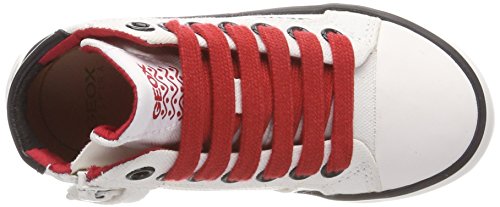 Geox JR CIAK Girl F, Zapatillas Altas para Niñas, Blanco (White/Red), 27 EU