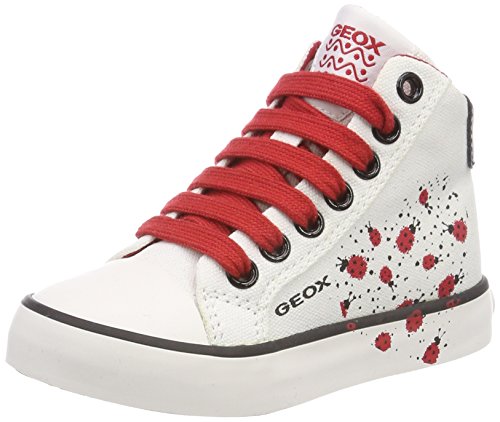 Geox JR CIAK Girl F, Zapatillas Altas para Niñas, Blanco (White/Red), 27 EU