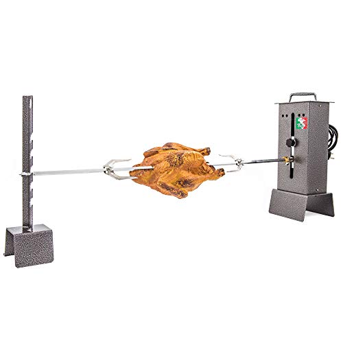 Giemme Spoleto Asador Giratorio Para Chimenea o Barbacoa C Regulable, Eléctrico, Capacidad 6 Kilogramos