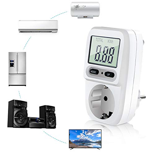 Gifort enchufe medidor de consumo de energía, amplificador de voltaje de energía vatio electricidad uso monitor analizador de energía calculadora