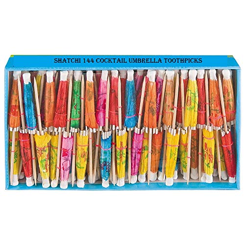 Gifts 4 All Occasions Limited - Juego de 144 paraguas de papel para cóctel, parasoles tropicales para fiestas, comida, bebidas, decoraciones, multicolor , color/modelo surtido