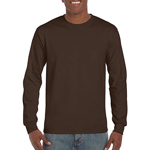 Gildan - Camiseta básica de Manga Larga para Hombre- 22 Colores Diferentes (Pequeña (S)) (Verde Fluorescente)