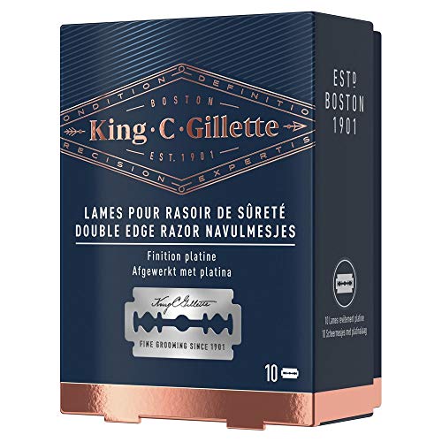 Gillette King C - Cuchillas de recambio para afeitadora de seguridad, paquete de 10 unidades