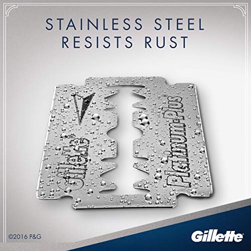 Gillette Platinum Cuchillas de Doble Filo para Maquinillas de Afeitar Clásicas, Paquete de 50 Cuchillas de Recambio