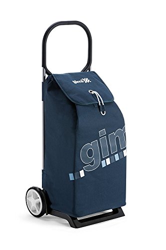 Gimi Italo Carrito de Compra con 2 Ruedas, Azul, 40.5x34.5x92.5 cm