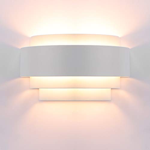 Glighone Aplique pared Interior Moderno Apliques pared Dormitorio Blanco Lampara pared Interior Arriba Abajo Luces de Pared para Pasillo Sala Estar, Blanco Cálido, Casquillo E27, Bombilla Incluida 7W