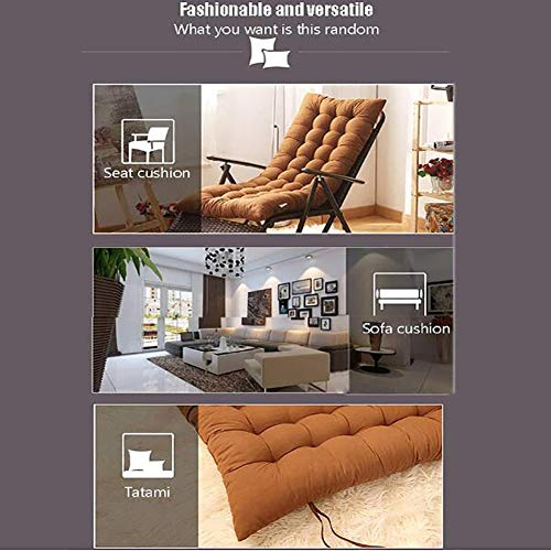 GLLSZ Respaldo Alto Cojines Mecedora Jardín,Espesar No-resbalón Terraza Cojines para Tumbonas Cojin Silla para Interior Al Aire Libre Cojín De Tumbona Recambio E 155x48cm(61x19inch)