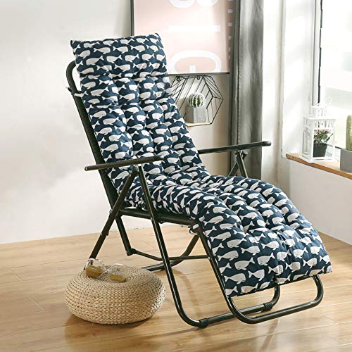 GLLSZ Respaldo Alto Cojines Mecedora Jardín,Espesar No-resbalón Terraza Cojines para Tumbonas Cojin Silla para Interior Al Aire Libre Cojín De Tumbona Recambio E 155x48cm(61x19inch)