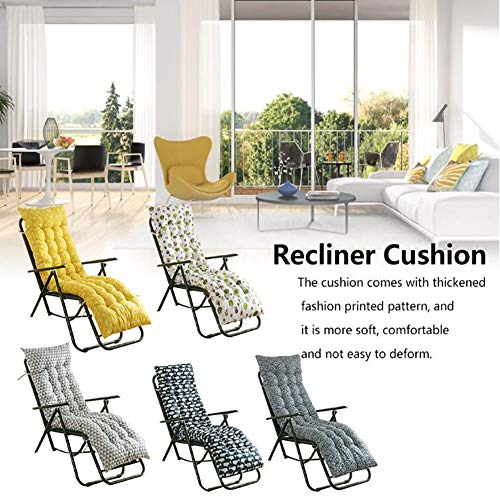 GLLSZ Respaldo Alto Cojines Mecedora Jardín,Espesar No-resbalón Terraza Cojines para Tumbonas Cojin Silla para Interior Al Aire Libre Cojín De Tumbona Recambio E 155x48cm(61x19inch)