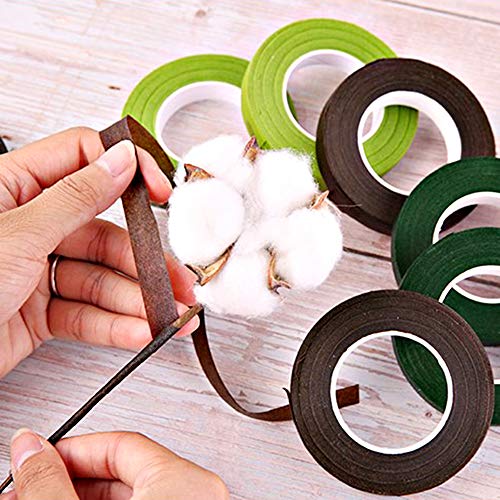Globaldream Cinta Floral, 8 Rollos Cinta De Florista Cinta De Envoltura De Tallo Sellado De Cinta De Fabricación para Bouquet Flores DIY Arte Artesanal