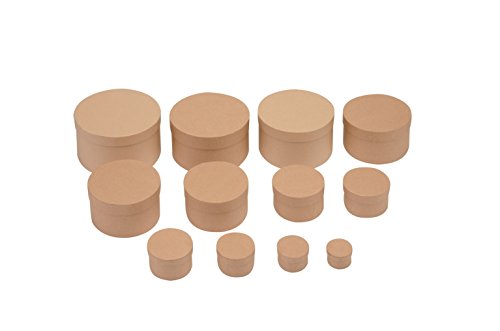 GLOREX 6 2028 180 Redondo Caja, cartón, Natural, 18 x 18 x 9.5 cm