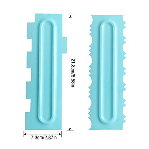 Gobesty Raspador de pastel, 3 diseños Glaseado de pastel Peine de decoración de pasteles más suave Espátulas de fondant Crema de crema de mantequilla Raspador de borde Herramientas de horneado