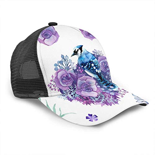 Gorra de béisbol Hombres Mujeres, Juego de Lavanda Ajustable Trucker Mesh Summer Vented Baseball Sun Cap Sombrero Sombrero Lavadora para Gorras de béisbol