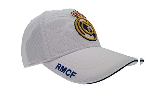 Gorra Real Madrid junior blanco primer equipo escudo Colores Originales - Producto bajo licencia