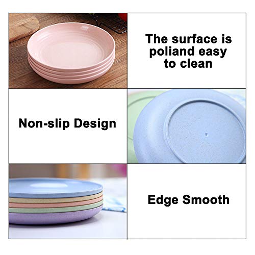 Goter Platos de Cena de Paja de Trigo de 15cm, Cuencos Aperitivos, Bandejitas para Aperitivos y Tapas,Cuencos Aperitivos,Vajilla de Redonda, Molde para Pastel, para Ensalada/Pastel/postres (5piezas)