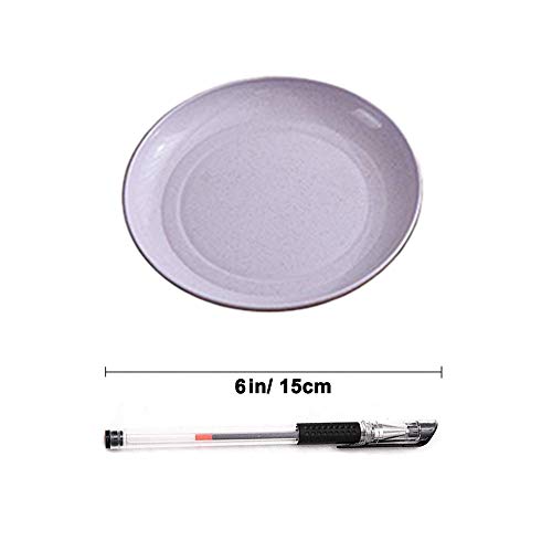 Goter Platos de Cena de Paja de Trigo de 15cm, Cuencos Aperitivos, Bandejitas para Aperitivos y Tapas,Cuencos Aperitivos,Vajilla de Redonda, Molde para Pastel, para Ensalada/Pastel/postres (5piezas)