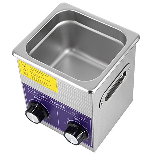 GOTOTOP Profesional Acero Inoxidable Limpiador Ultrasónico con Tanque de Limpieza Calentado y Canasta (2L)