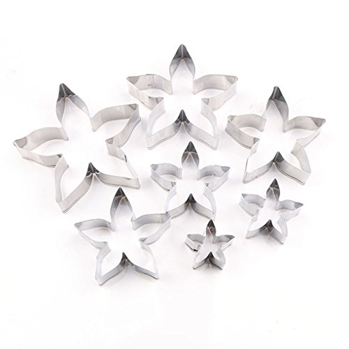 GOTTING 7pcs Rose Flor del cáliz el troquelado torta del acero inoxidable Cortadores de pastelería Fondant molde de la hornada de la galleta de la torta del molde
