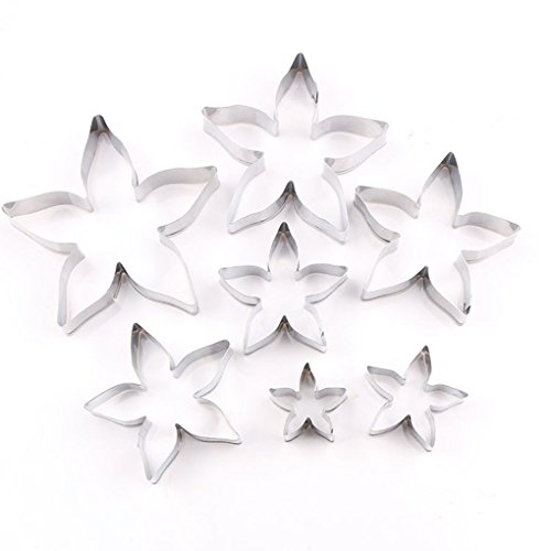 GOTTING 7pcs Rose Flor del cáliz el troquelado torta del acero inoxidable Cortadores de pastelería Fondant molde de la hornada de la galleta de la torta del molde