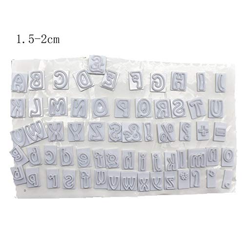 gotyou 64 Piezas en Mayúsculas Conjunto de Símbolos del Alfabeto Inglés,Molde de Plástico para Galletas Fondant Molde de Impresión de Pasteles,Herramienta de Decoración de Moldes DIY