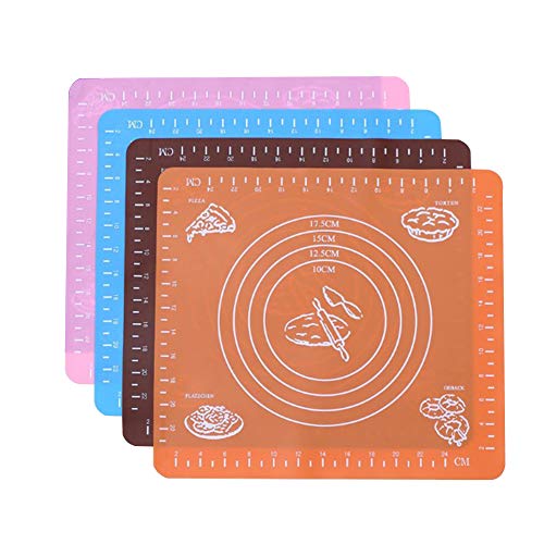 gotyou Tapete de Silicona para Hornear Baking Mat,para Pastelería Antiadherente,con Medidas para Rolling de Masa,para Panadería, Masa,Galletas, Pasta de Azúcar, Masa de Pastel, Pizza