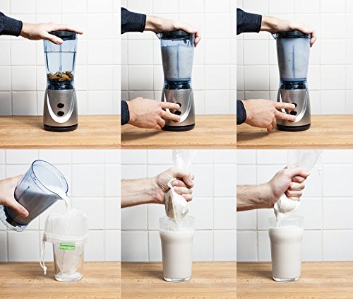 GOURMEO Bolsa de Leche de Nuez - Hecho de Fibra de cáñamo Natural - para Leche Vegana Leche de nueces y Leche de Avellana, Filtro Malla