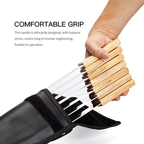 Goutime Grande Pinchos Por Barbacoa,7 Pcs Pinchos De Acero Inoxidable 59 Cm Con Bolsa De Almacenamiento.