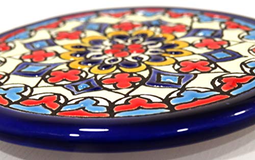 Grabado y Cerámica Española Platos Decorativos para Pared, Pintados a Mano con la técnica de la Cuerda Seca 9. Cerámica Andaluza 9 CM.50902