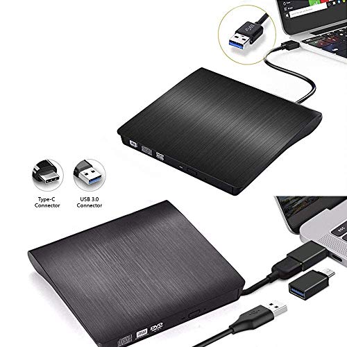 Grabadora DVD Externa, iAmotus Unidades CD/DVD Externas USB 3.0 Lector Grabadora Y Tipo-c Grabadora Externa Ultra Slim Portátil para Windows 10 7/8 / Vista/XP/Mac OS/Mac/Desktop Linux, Laptop