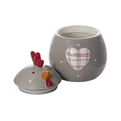 Gran Tarro de Ceramica, Bote para Galletas con Tapa y Forma de Gallina, Decorativa para Cocina, Regalo para Amantes de los Animales