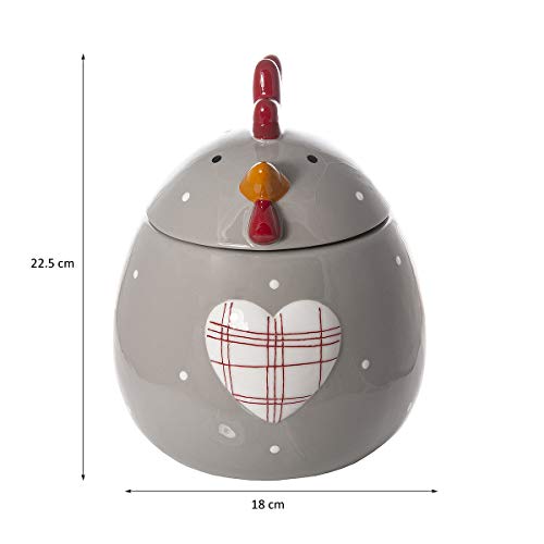 Gran Tarro de Ceramica, Bote para Galletas con Tapa y Forma de Gallina, Decorativa para Cocina, Regalo para Amantes de los Animales