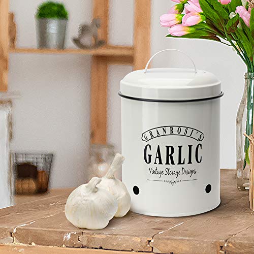granrosi Ajo Olla – Amplios Bote en 40 años Vintage Diseño para una elegante Ajo Almacenamiento
