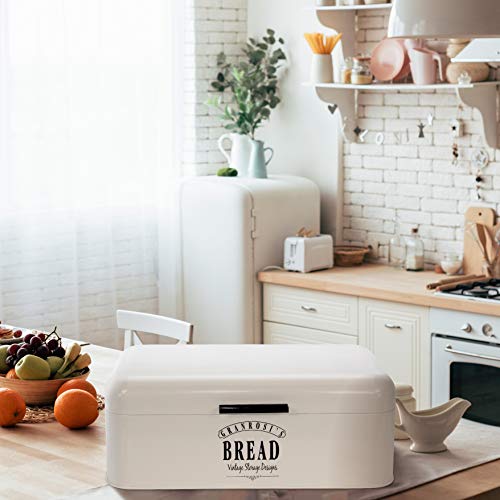 granrosi Panera – Amplios metal Pan Caja Estilo Clásico, 40 años, metal, Vintage Grey