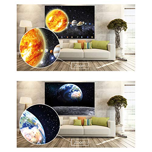 GREAT ART Juego de 2 carteles XXL - Tierra y Sistema Solar - cada uno la Luna universo astronomía Vía Láctea decoración mural cartel de la pared foto de pared planetas (140 x 100 cm)
