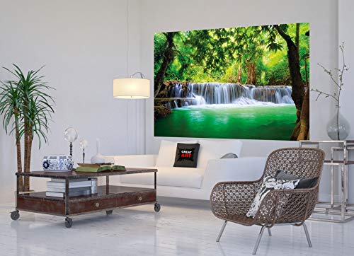 GREAT ART Mural De Pared – Cascada Feng Shui – Naturaleza Selva Paisaje Paraíso Vacaciones Tailandia Asia Wellness SPA Relajarse Foto Papel Tapiz Y Decoración (210 X 140 Cm)